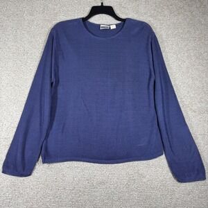Chico's Design Vintage Sweater Women's Large Blue Heavy Knit Classic Capsule‎